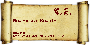 Medgyessi Rudolf névjegykártya